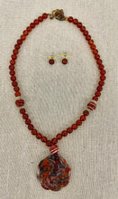 Load image into Gallery viewer, JASPER NECKLACE AND EARRINGS SET

