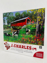 Load image into Gallery viewer, J. CHARLES &quot;COVERED BRIDGE PASTORAL SCENE&quot; PUZZLE
