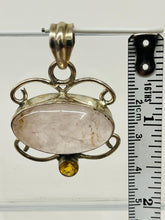 Load image into Gallery viewer, PINK QUARTZ AND SILVER PENDANT
