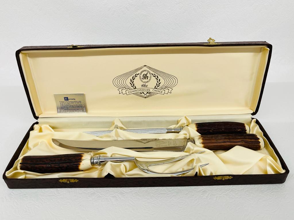 VINTAGE GLO HILL CARVING SET