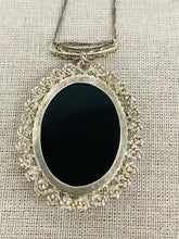 Load image into Gallery viewer, SILVER WITH BLACK STONE NECKLACE
