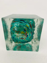 Load image into Gallery viewer, DECORATIVE ART GLASS CUBE BY &quot;HQT&quot;
