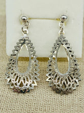 Load image into Gallery viewer, SILVER-TONE TEARDROP EARRINGS
