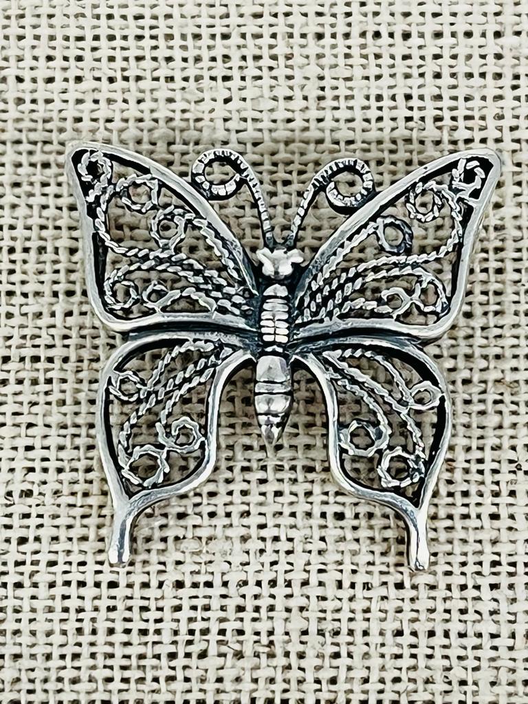 SILVER FILIGREE BUTTERFLY PENDANT