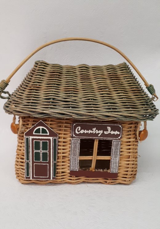HOUSE-STYLE WICKER BASKET